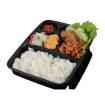 Regular platter of doner kebab meat served with fluffy rice and savory seasoning